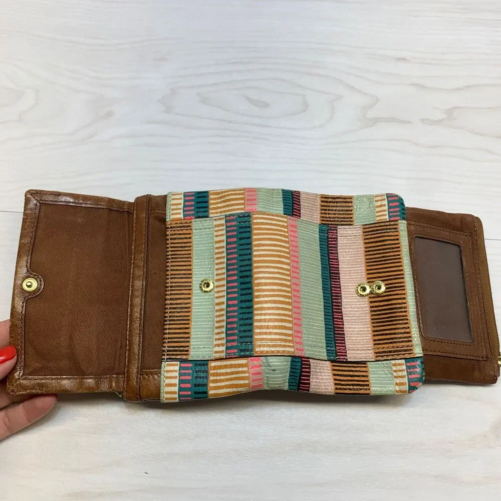 Fossil Ellis Leather Wallet Bifold Organizer‎ Brown Multi SL7367994